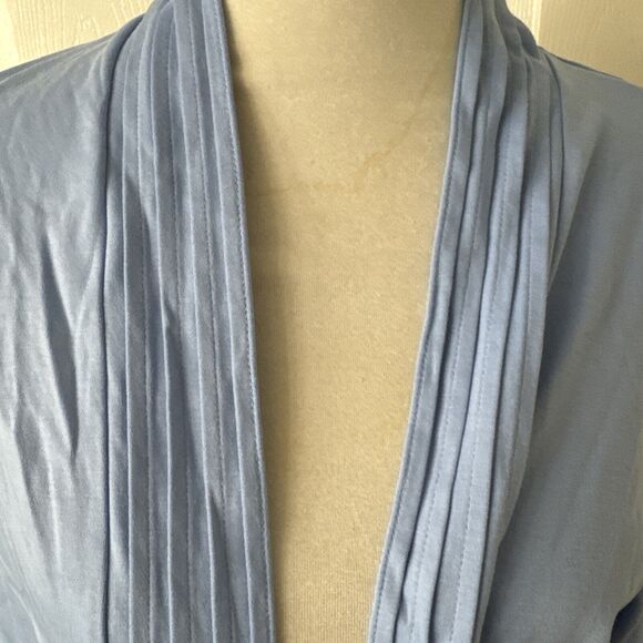 LL Bean Womens Open Pleated Cardigan XL  Supima Cotton Blue Corp Core Preppy - Picture 3 of 10